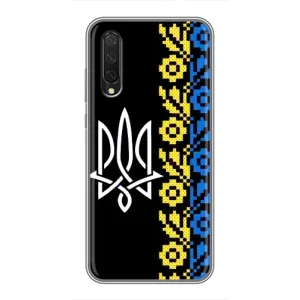 Силиконовый Чехол на Xiaomi Mi A3 (Герб и вышыванка)