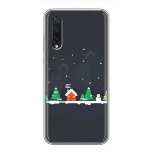 Силиконовый бампер на рождество для Xiaomi Mi A3 (Город зимний)