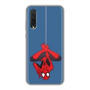 Чехол Супергерой Человека Паука на Xiaomi Mi A3 (На паутине)