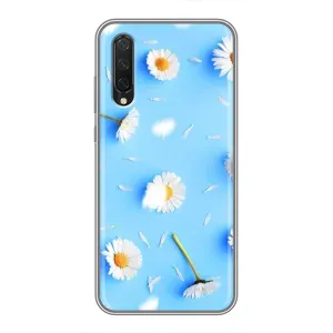 Чехол с Цветами для Xiaomi Mi A3 (ромашки на голубом)