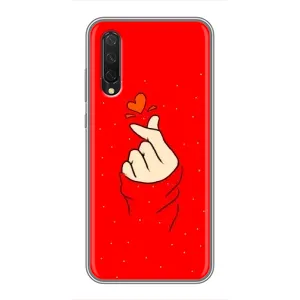 Чехлы (Знак сердечка) на Xiaomi Mi A3 (Сердце на красном)