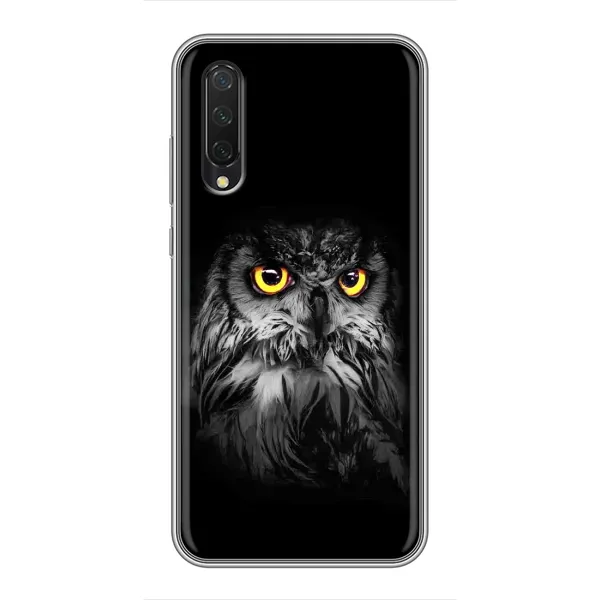 Чехол с рисунком «Сова на чёрном» для Xiaomi Mi A3 Чехол с рисунком «Сова на чёрном» для Xiaomi Mi A3