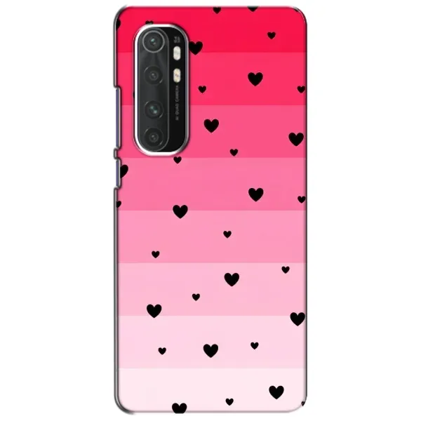 Чехол с рисунком «Чорные сердечки» для Xiaomi Mi Note 10 Lite Чехол с рисунком «Чорные сердечки» для Xiaomi Mi Note 10 Lite