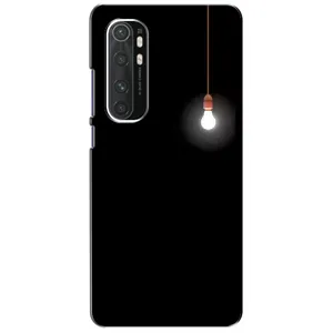 Чехол с картинками на черном фоне для Xiaomi Mi Note 10 Lite (Лампочка)