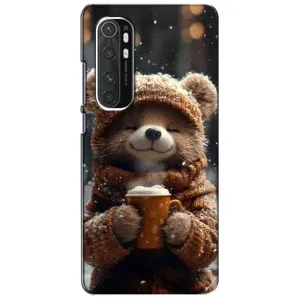 Печатный чехол «Зверята с кофе» для Xiaomi Mi Note 10 Lite (Медвежонок с кофе)