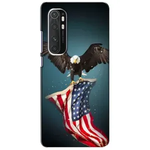 Чехол Флаг USA для Xiaomi Mi Note 10 Lite (Орел и флаг)
