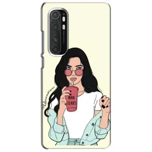 Силиконовый Чехол на Xiaomi Mi Note 10 Lite с картинкой Стильных Девушек (С напитком)