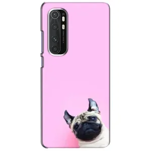Бампер для Xiaomi Mi Note 10 Lite с картинкой "Песики" (Собака на розовом)