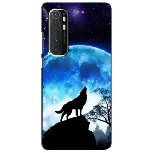 Чехол с Волком на Xiaomi Mi Note 10 Lite (Воет на луну)