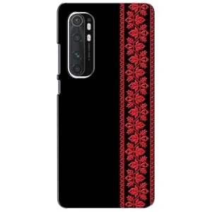 Силиконовый Чехол на Xiaomi Mi Note 10 Lite с картинкой Вышиванки (Вышиванка на черном)