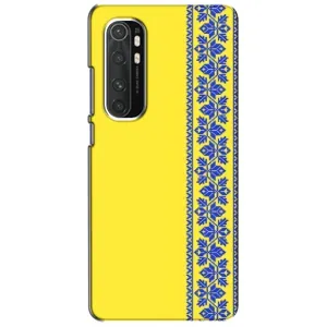 Силиконовый Чехол на Xiaomi Mi Note 10 Lite (Вышиванка на желтом)