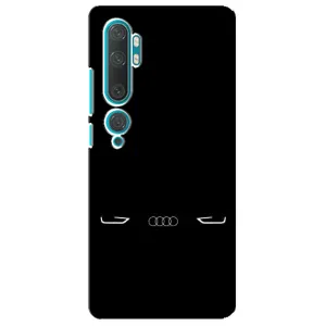 Силиконовый бампер с картинкой машины на Xiaomi Mi Note 10 (Силует Audi)