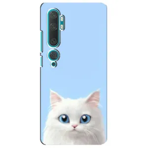 Чехол на тематику: Коты для Xiaomi Mi Note 10 (Белый кот)