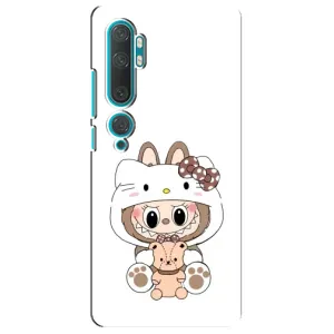 Чохол з принтом Лабубу для Xiaomi Mi Note 10 (Білий Лабубу)