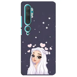 Чехол Стильные девушки на Xiaomi Mi Note 10 (Девушка и сердечки)