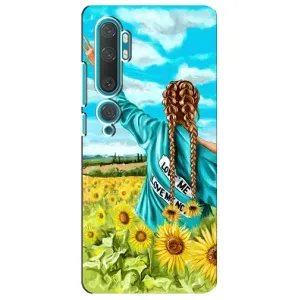 Чехол Стильные девушки на Xiaomi Mi Note 10 (Девушка на поле)