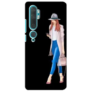 Чехол с картинкой Модные Девчонки Xiaomi Mi Note 10 (Девушка со смартфоном)