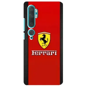 Силиконовый бампер с картинкой машины на Xiaomi Mi Note 10 (Ferrari Logo)