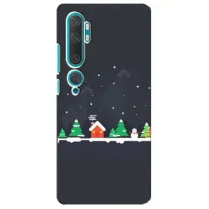Силиконовый бампер на рождество для Xiaomi Mi Note 10 (Город зимний)