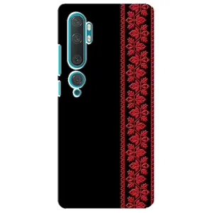 Силиконовый Чехол на Xiaomi Mi Note 10 (Красная Вышиванка)