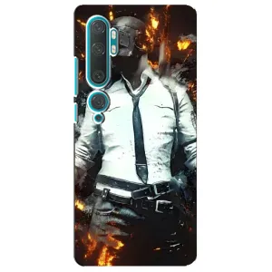 Силиконовый чехол с картинкой "Герой Pubg" на Xiaomi Mi Note 10 (Man Пубг)