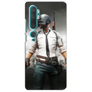 Силиконовый чехол с картинкой "Герой Pubg" на Xiaomi Mi Note 10 (Пабг)