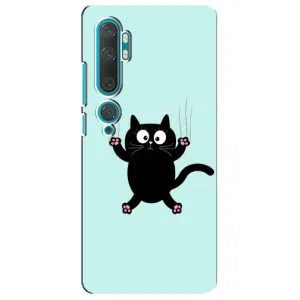 Силиконовый чехол с котиком для Xiaomi Mi Note 10 (Падающий кот)