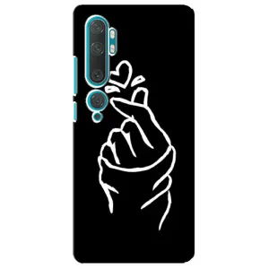 Чехлы (Знак сердечка) на Xiaomi Mi Note 10 (Сердце на черном)