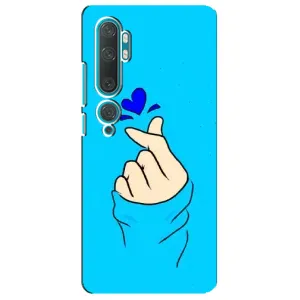 Чехлы (Знак сердечка) на Xiaomi Mi Note 10 (Сердце на синем)