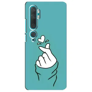 Чехлы (Знак сердечка) на Xiaomi Mi Note 10 (Сердечко на бирюзовом)