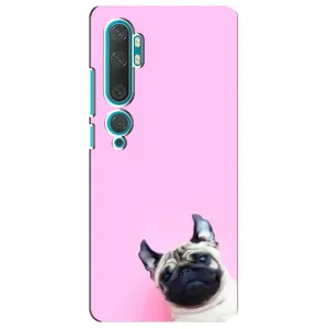 Бампер для Xiaomi Mi Note 10 с картинкой "Песики" (Собака на розовом)