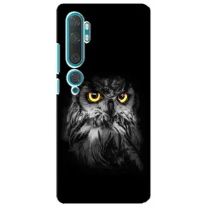 Чехлы с принтом СОВЫ для Xiaomi Mi Note 10 (Сова на чёрном)
