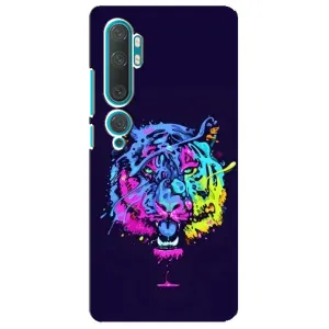 Силиконовый бампер с картинкой животных для Xiaomi Mi Note 10 (Тигр-Арт)