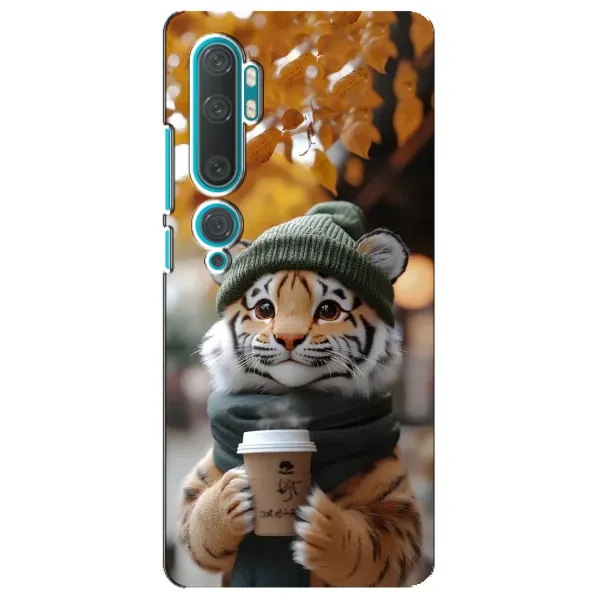 Чехол с рисунком «Тигр с кофе» для Xiaomi Mi Note 10 Чехол с рисунком «Тигр с кофе» для Xiaomi Mi Note 10