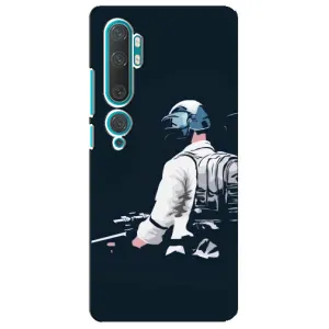 Силиконовый чехол с картинкой "Герой Pubg" на Xiaomi Mi Note 10 (В экиперовке)