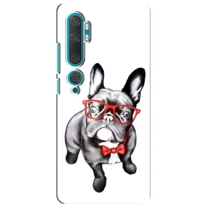 Бампер для Xiaomi Mi Note 10 с картинкой "Песики" (В очках)
