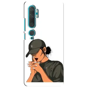 Силиконовый Чехол на Xiaomi Mi Note 10 с картинкой Стильных Девушек (В зеленом)