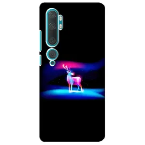 Силиконовый бампер с картинкой животных для Xiaomi Mi Note 10 (Яркий олень)
