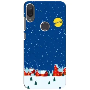 Силиконовый бампер на рождество для Xiaomi Mi Play (Город в снегу)