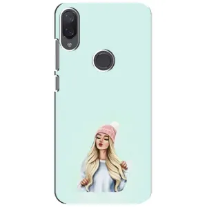 Силиконовый Чехол на Xiaomi Mi Play с картинкой Стильных Девушек (В шапке)