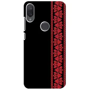 Силиконовый Чехол на Xiaomi Mi Play с картинкой Вышиванки (Вышиванка на черном)