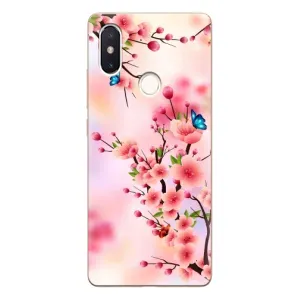 Чехол с принтом САКУРЫ на Xiaomi Mi8 Special Edition (Бабочки на сакуре)