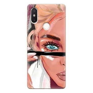 Силиконовый Чехол на Xiaomi Mi8 Special Edition с картинкой Стильных Девушек (Девушка и ресницы)
