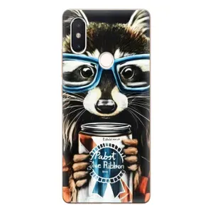 Силиконовый Чехол с Енотами на Xiaomi Mi8 Special Edition (Енот в очках)