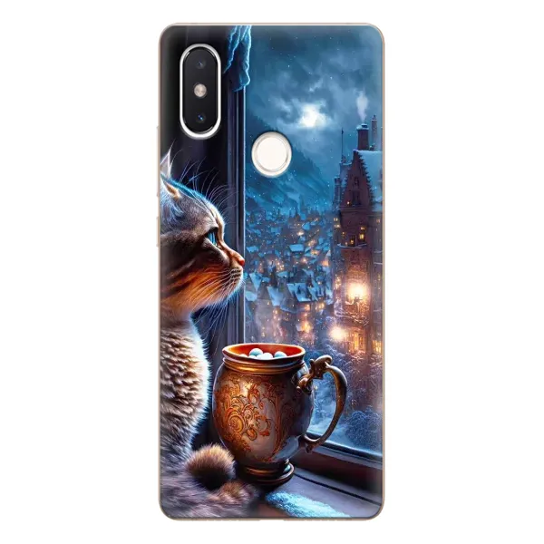 Чохол з малюнком «Кіт новорічний» для Xiaomi Mi 8 SE Чохол з малюнком «Кіт новорічний» для Xiaomi Mi 8 SE