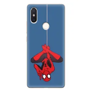 Чехол Супергерой Человека Паука на Xiaomi Mi8 Special Edition (На паутине)