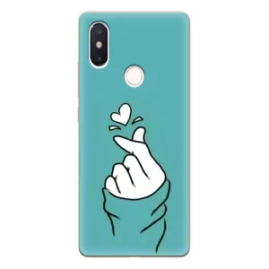Чехлы (Знак сердечка) на Xiaomi Mi8 Special Edition (Сердечко на бирюзовом)
