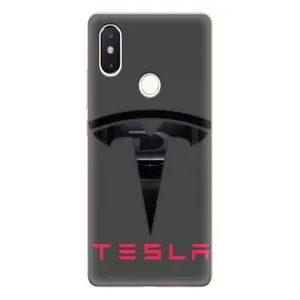 Силиконовый бампер с картинкой машины на Xiaomi Mi8 Special Edition (Logo TESLA)