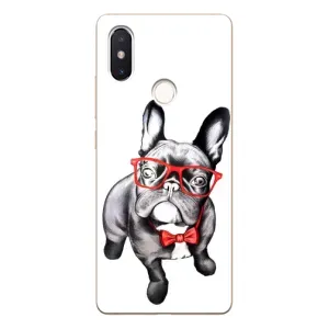 Бампер для Xiaomi Mi8 Special Edition с картинкой "Песики" (В очках)