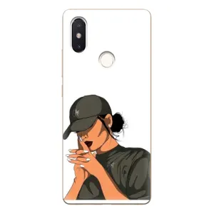Силиконовый Чехол на Xiaomi Mi8 Special Edition с картинкой Стильных Девушек (В зеленом)